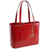 McKlein Women's Fashionable Tote- 97536, Leather, Small, Red - ALYSON