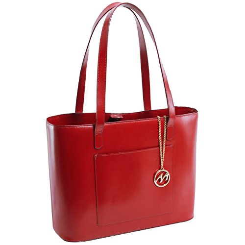 McKlein Women's Fashionable Tote- 97536, Leather, Small, Red - ALYSON