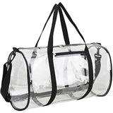 Eastsport Clear Duffel 18" with Removable Adjustable Crossbody Strap (from 28" to 52"), Black
