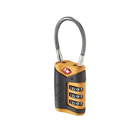 Lewis N. Clark Tsa-Approved Easy-To-Set Combination Luggage Lock With Steel Cable,  Orange,  One