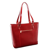McKlein USA [Personalized Initials Embossing] Womens SAVARNA Leather Shoulder Tote Bag in Red