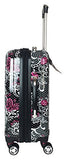 3Pc Luggage Set Suitcase Travel Hardside Rolling 4Wheel Spinner Carryon Pink Flowers