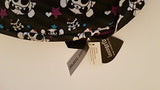 LoungeFly: Skull with crossbones wearing furry animal cap Backpack with stars and hearts:(with tags): Approx 16" tall x 13" wide
