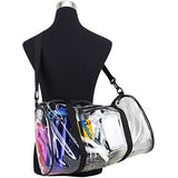 Eastsport Clear Duffel 18" with Removable Adjustable Crossbody Strap (from 28" to 52"), Black