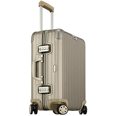 Rimowa Topas Titanium Carry on Luggage 20 Inch Cabin Multiwheel 32L Suitcase Light Bronze