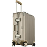 Rimowa Topas Titanium Carry on Luggage 20 Inch Cabin Multiwheel 32L Suitcase Light Bronze