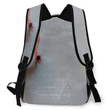 Multi leisure backpack,Bloody-Hand-Behind-Glass, travel sports School bag for adult youth College Students