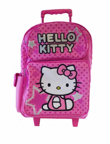Hello Kitty Rolling Backpack - Sanrio Hello Kitty Large Rolling School Bag