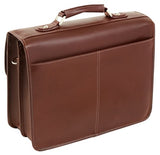 Siamod Belvedere 25064 Cognac Leather Double Compartment Laptop Case