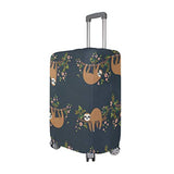 Luggage Cover Suitcase Baby Sloth Flowers Luggage Cover Travel Case Bag Protector for Kid Girls