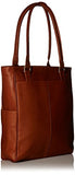 Piel Leather Vertical Laptop Tote, Saddle, One Size