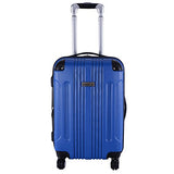 GHP BLue 14"Wx10"Thickx20"H 4-Wheel Spinner Lightweight Expandable Trolley Suitcase