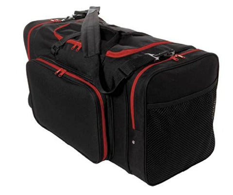 Sassi Designs Team Black 24" Duffel Bag With Red Zipper Trim
