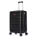 DUKAP Definity Lightweight Hardside Spinner 24'' inches Luggage Black