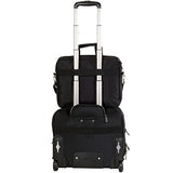 Calpak Ceo Black 2-Piece Rolling Laptop Briefcase Set