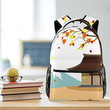 LORVIES Japanese Autumn Maple House Fuji Mountain Lightweight School Classic Backpack Travel Rucksack for Girls Women Kids Teens