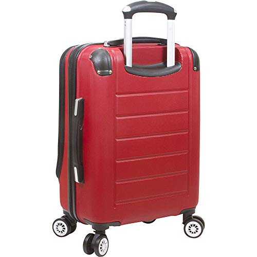 Dejuno Compact Hardside 20inch Carryon Luggage With Laptop Pocket, Red
