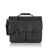 Solo Thompson 15.6 Inch Briefcase with Padded Laptop Compartment, Black/Grey