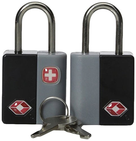 Swissgear Tsa-Approved Travel Sentry Luggage Locks - Set Of 2 Mini Locks With 2 Keys, Black, One