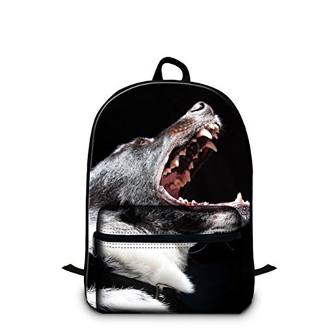 Crazytravel Canvas Dog Shoulder Rucksack Daypack School Bag For Children Adults Outdoor
