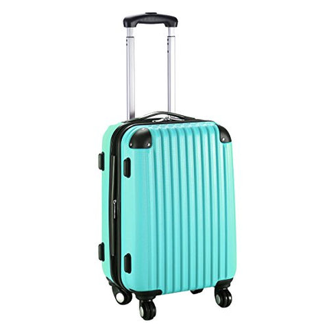 GHP 15.2"x10.4"x22.4" Green Scratch-resistant Lightweight & Durable Trolley Suitcase