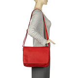 Le Donne Leather Flap Over Shoulder Bag (Cafã©)