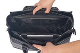 The Dallas Black & Grey Tooled Rolling iPad Tablet or Laptop Tote Carryall Bag (17"/17.3" inch)