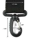 Made In Usa Black Poly Webbing Replacement Travel Luggage Bag Adjustable Shoulder Strap 1.5"W X