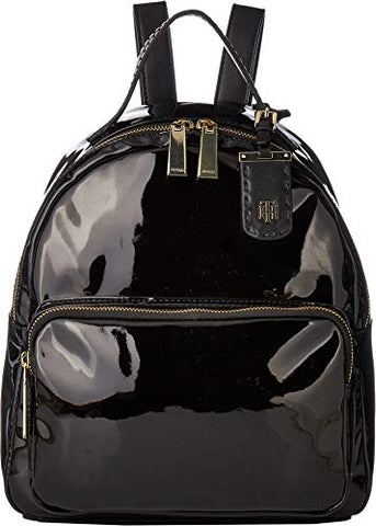 Tommy Hilfiger Women's Julia Patent Backpack Black One Size