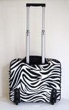 16" Computer/Laptop Briefcase Rolling Wheel Luggage Upright Padded Bag Zebra