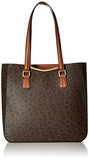 Calvin Klein Corner Signature North/South Tote, Brown/Khk/Luggage