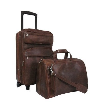 AmeriLeather Leather Two Piece Set Traveler (Waxy Brown)