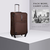 Coolife Luggage Expandable Suitcase Spinner Softshell Tsa Lock (M(24In), Brown)