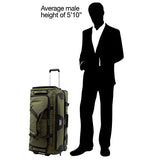Travelpro Bold 30" Duffle Bag With Drop Bottom, Lightweight, Rugged Rolling Duffel, Olive/Black,