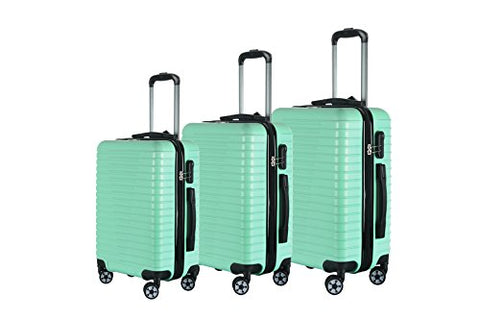 Brio Luggage Hardside Luggage 3 Piece Set- Light Green