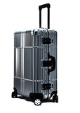 Cloud 9 - All Aluminum Luxury Hard Case Checked 24" Durable with 360 Degree 4 Wheel Spinner TSA Approved