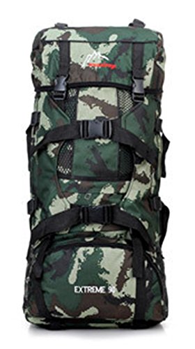 Chariot Trading - Large Capacity Professional Mountaineering Bag Outdoor Camping Hiking Double-Shoulder Canvas Backpack Camouflage General HB51 - CJ-BG-000355