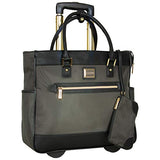 Kenneth Cole Reaction Runway Call Nylon-Twill Laptop & Tablet Business Travel, Olive Wheeled Tote