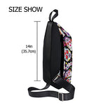 LORVIES Day Of The Dead Sugar Skull Sling Bag Shoulder Chest Cross Body Backpack Lightweight Casual Daypack for Men Women
