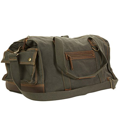DamnDog Canvas & Leather Carry On 19" Over Gear Box Duffle Bag (Rebel Grey)