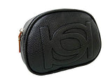 New BEBE Logo Purse Fanny Pack Waist Belt Hand Bag Black Gold 26 to 39"