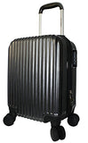 Boardingblue New Airlines Personal Item Under Seat Spinner Hard Luggage (Black) Plus Luggage Cover