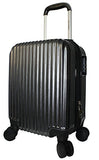 Boardingblue New Airlines Personal Item Under Seat Spinner Hard Luggage (Black) Plus Luggage Cover