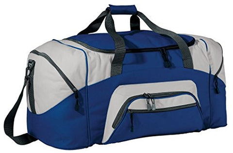 Port & Company - Color Block Sport Duffel, Royal/Grey