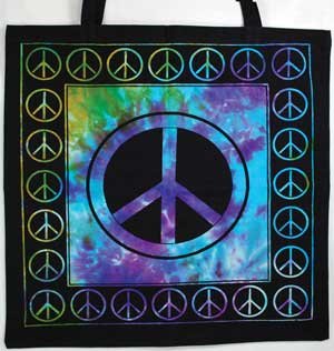 Azuregreen Rb74Pe Peace Sign Tote Bag