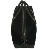 Oversized Canvas Genuine Leather Trim Travel Tote Duffel Shoulder Handbag Weekend Bag