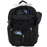 Fuel Travel Lightweight Bungee Backpack, Durable for School, Gym or Work (Black)