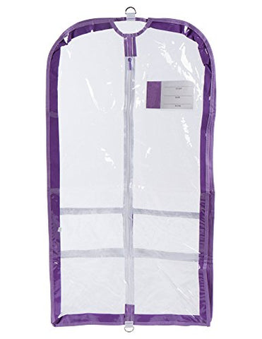 Clear Plastic Garment Bag With Pockets For Dance Competitions Danshuz - Lavender