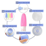 CGBE Travel Bottles Set with Clear Toiletry Bag, TSA Approved Leakproof Refillable Silicone Travel Accessories, Squeezable Travel Size Cosmetic Toiletries Containers