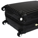 AMKA Expandable 3-Piece Hardside Spinner Luggage Set with TSA Lock-Black